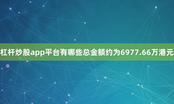 杠杆炒股app平台有哪些总金额约为6977.66万港元